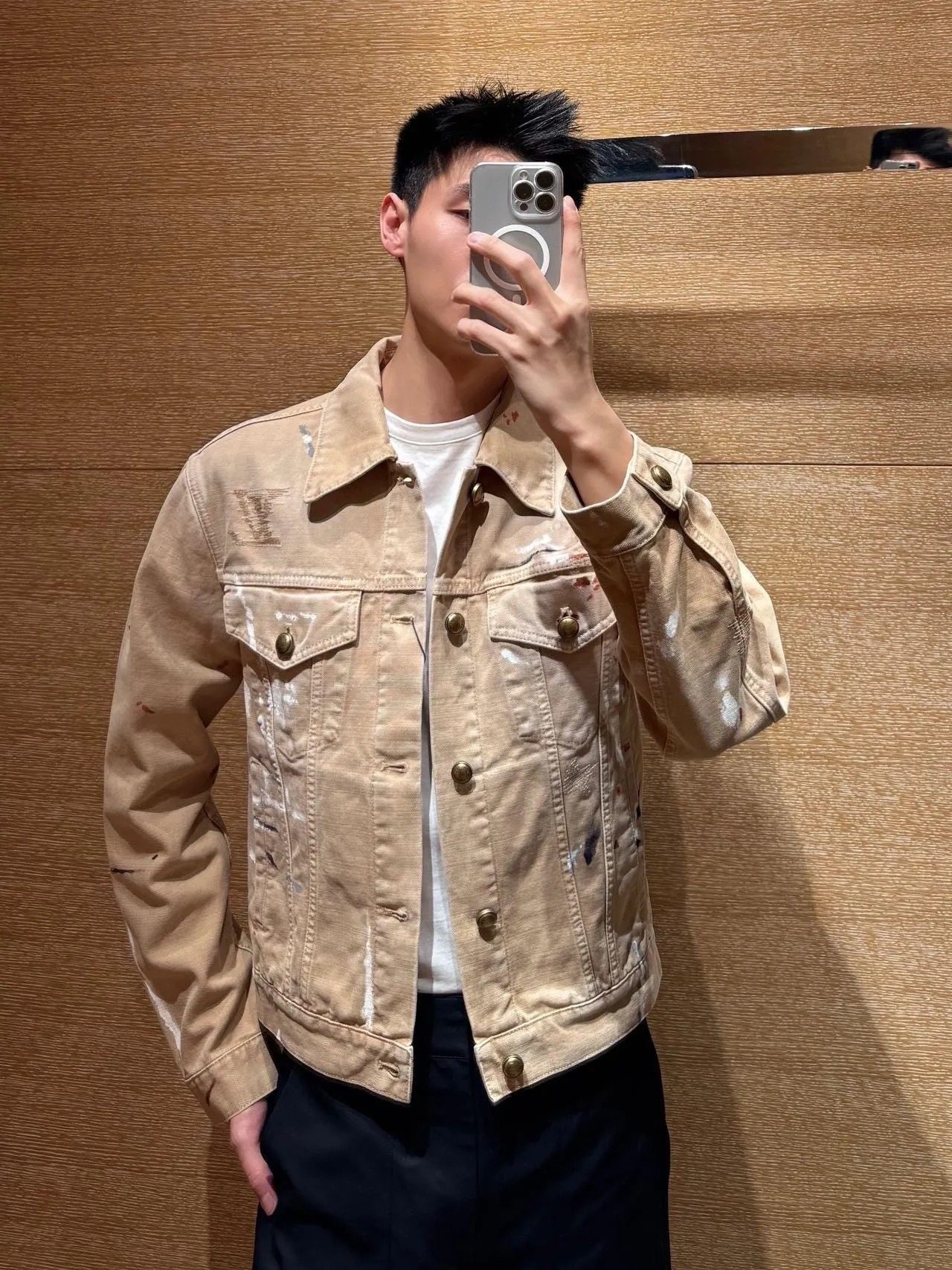 Louis Vuitton/Louis Vuitton splash graffiti suit denim jacket